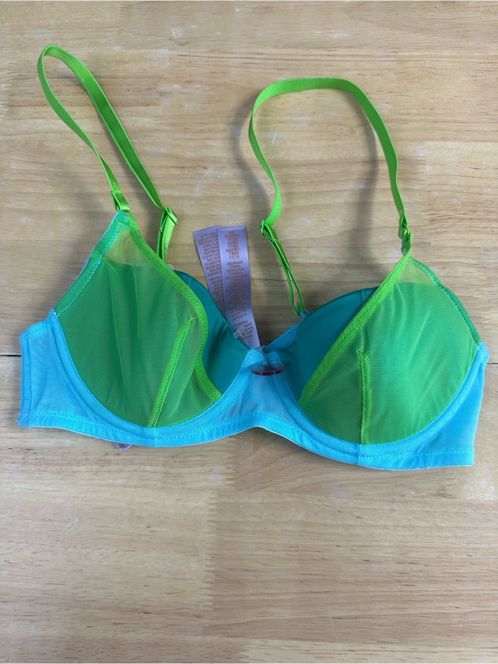 Savage X Fenty Neon Green & Aqua Underwire Bra